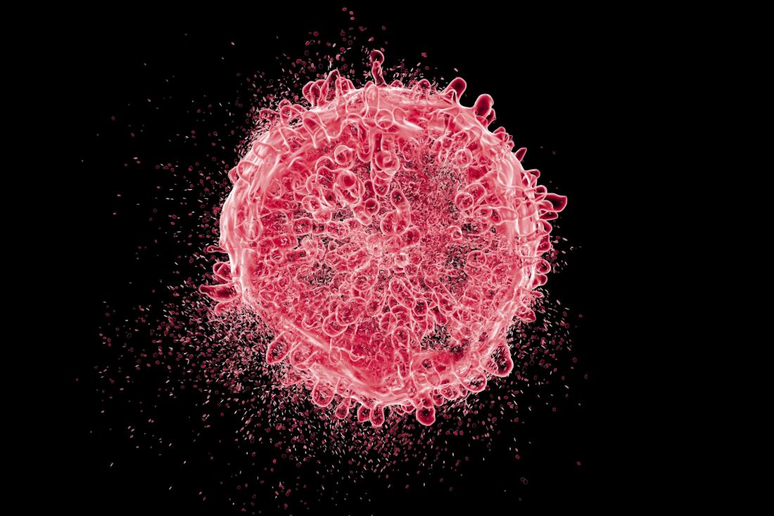 destruction of leukemia blood cell, illustration