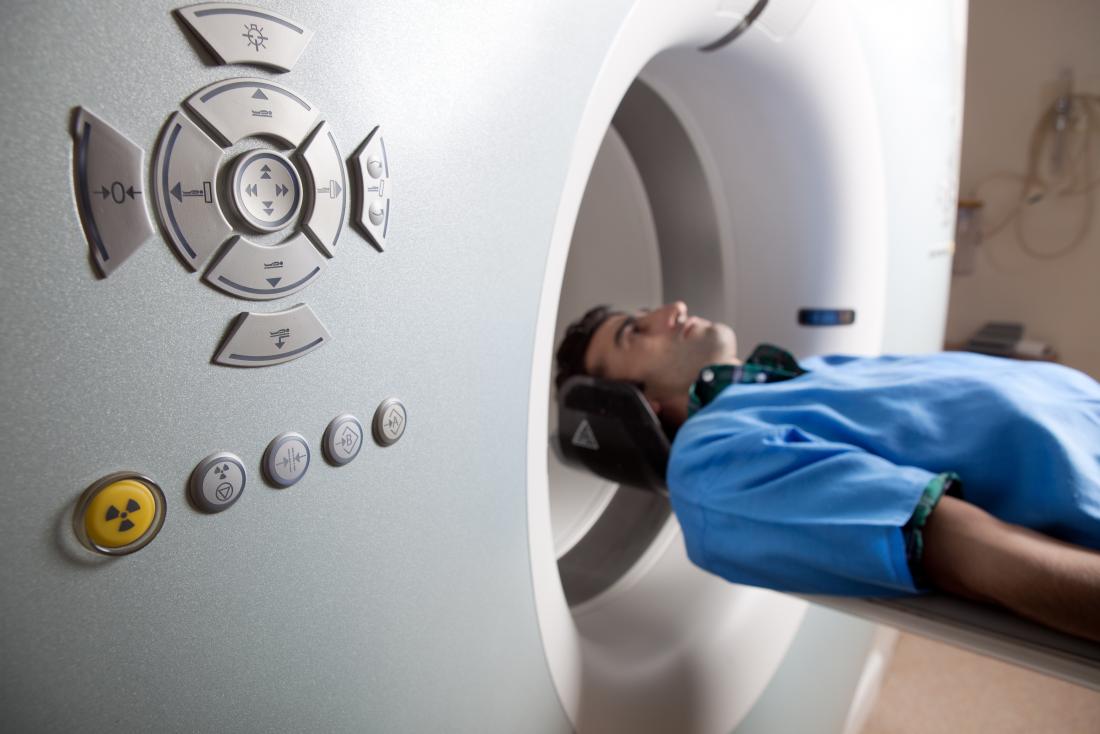 Person going through MRI scan