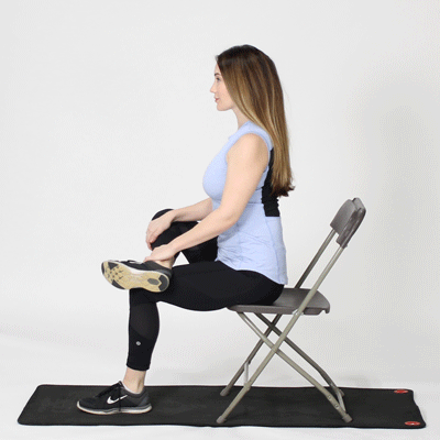 Internal hip rotator stretch and exercise gif