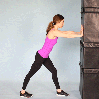 Hip flexor and quadriceps stretch and exercise gif.