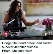 News Picture: AHA News: Her Heart 'Looked Like Swiss Cheese' After Stroke at 29