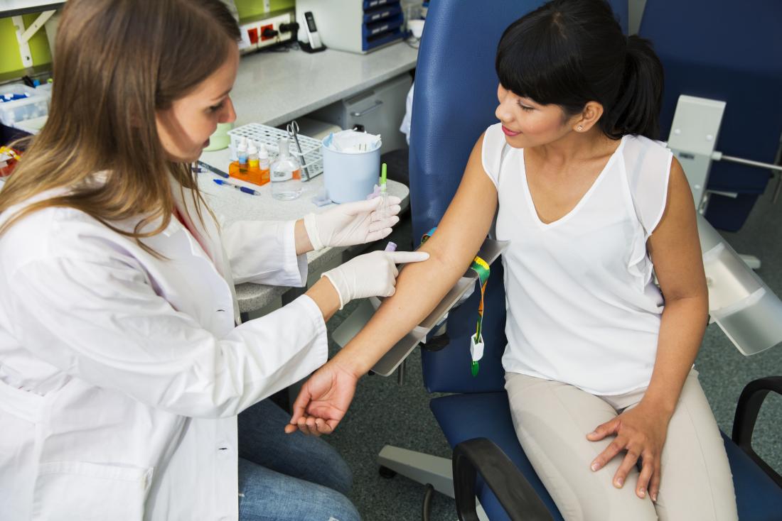 woman having her blood tested