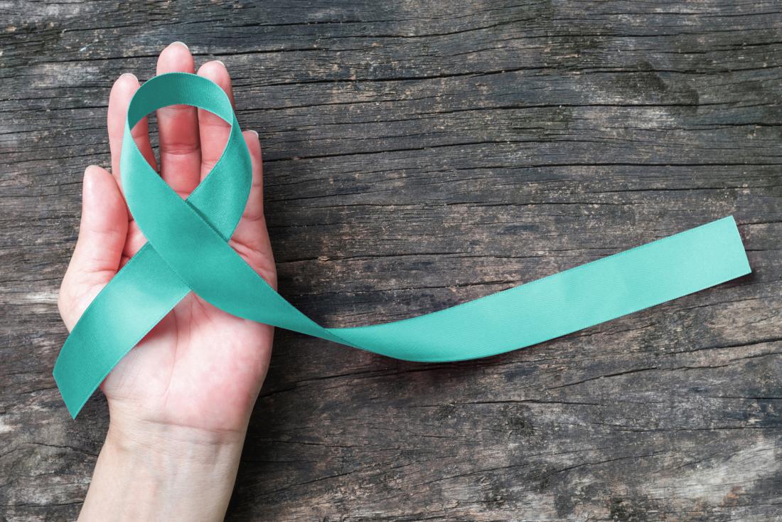teal ovarian cancer awareness ribbon