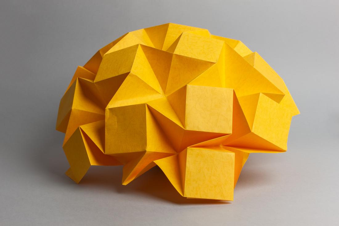origami brain concept image