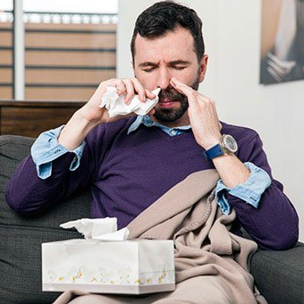 Nasal rinses can help to get rid of mucus.