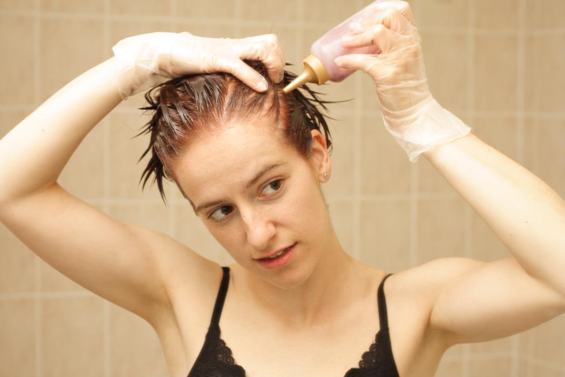 Woman dying hair