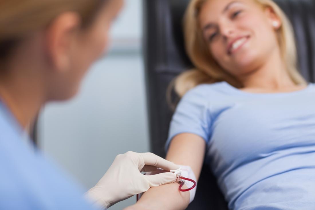 a person having a blood test to test liver function 