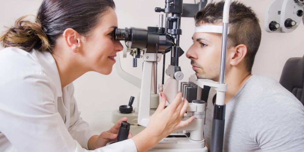 What is a slit lamp exam?